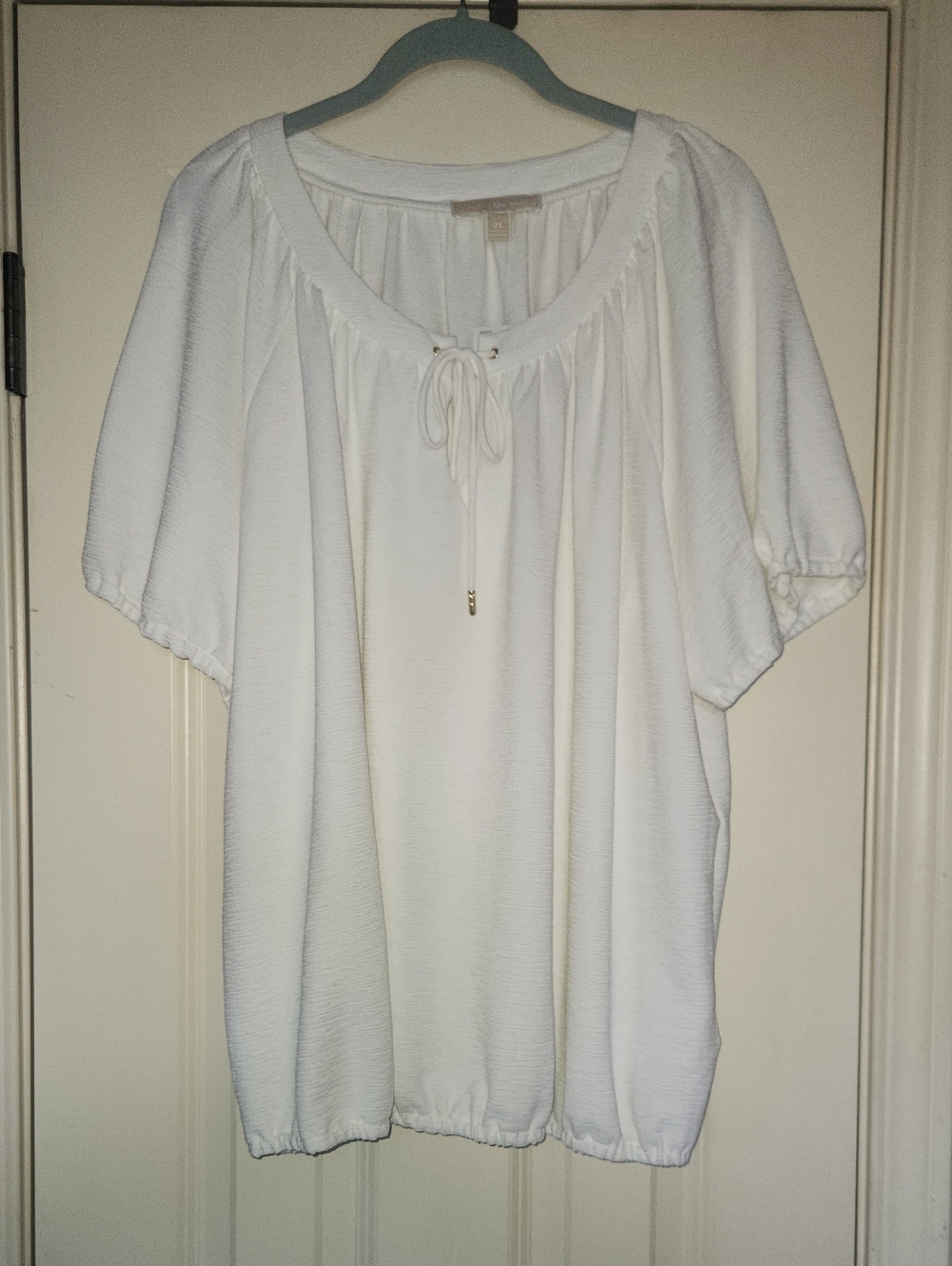 Michael Kors White Peasant Tunic with Drawstring